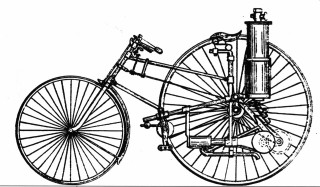 Мотоцикл Генри Вали с пневматическим двигателем, 1894 год