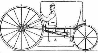 Чертеж двухколесной машины из патента Мурниотти, 1879 год